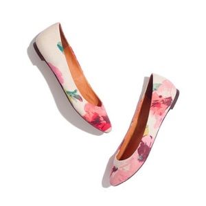 Madewell Sidewalk Skimmer Flat Tea Rose Floral 6